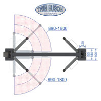 2 Säulen Hebebühne 5.0 t - elektromagnetisch - barrierefrei - HEAVY LINE - Grey-Line