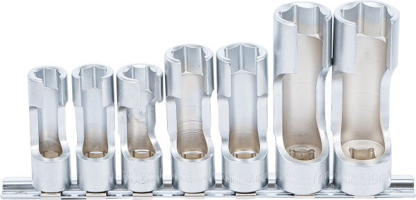 Spezial-Steckschlüssel-Einsatz-Satz, geschlitzt | Antrieb Innenvierkant 10 mm (3/8") | SW 10 - 19 mm | 7-tlg.