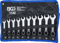 Maul-Ringschlüssel-Satz | extra kurz | SW 10 - 19 mm | 10-tlg.