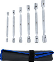 Doppel-Ringschlüssel-Satz mit flexiblen Köpfen | 6-tlg.