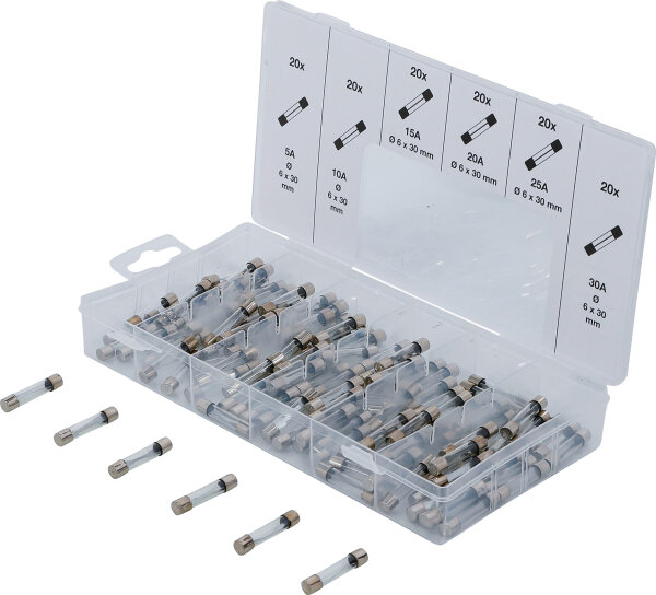 Glassicherungen-Sortiment | 120-tlg.
