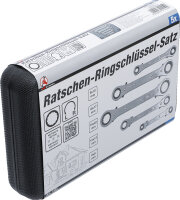 Ratschen-Ringschlüssel-Satz, gerade, umschaltbar | SW 6 x 8 - 19 x 22 mm | 5-tlg.