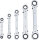 Ratschen-Ringschlüssel-Satz, gerade, umschaltbar | SW 6 x 8 - 19 x 22 mm | 5-tlg.
