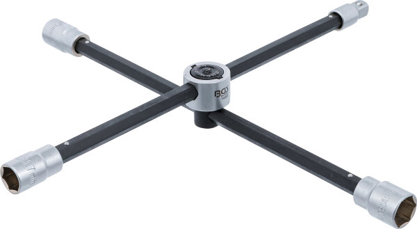 Rad-Kreuzschlüssel mit Gelenk | für Pkw  | Vierkant | SW 17 x 19 x 21 x 12,5 mm (1/2")