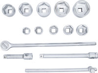 Steckschlüssel-Satz | Antrieb 25 mm (1") | SW 36 - 80 mm | 15-tlg.