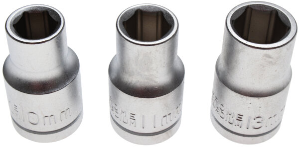 Steckschlüsseleinsatz-Satz | Antrieb 12,5 mm (1/2") | SW 10 - 11 - 13 mm | 3-tlg.
