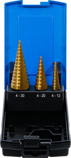 Stufenbohrer-Satz | titannitriert | Ø 4 - 30 mm | 3-tlg.