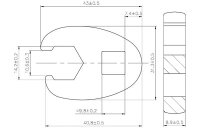 Hahnenfußschlüssel | Antrieb Innenvierkant 10...