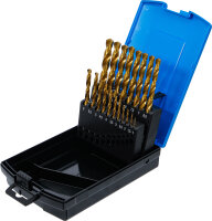 Spiralbohrer-Satz | HSS | titan-nitriert | 1 - 10 mm | 19-tlg.