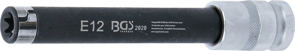 Steckschlüssel-Einsatz für BMW-Zylinderkopf E-Profil, 150 mm | Antrieb Innenvierkant 12,5 mm (1/2") | SW E12