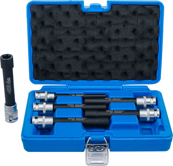 Steckschlüssel-Einsatz-Satz E-Profil, extra lang | Antrieb Innenvierkant 12,5 mm (1/2") | SW E10 - E20 | 6-tlg.