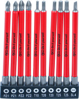 Antirutsch-Bit-Satz | magnetisch | 110 mm | 10-tlg.