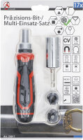 Präzisions-Bit- / Multi-Einsatz-Satz | mit Ratschen-Drehgriff für Bits, umschaltbar | 17-tlg.