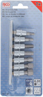 Bit-Einsatz-Satz | Antrieb Innenvierkant 6,3 mm (1/4") | Innensechskant 4 - 12 mm | 7-tlg.