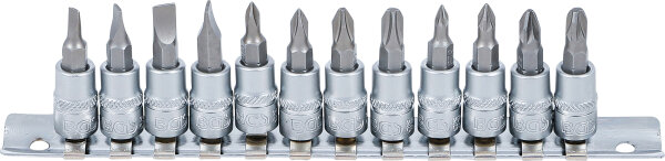 Bit-Einsatz-Satz | Antrieb Innenvierkant 6,3 mm (1/4") | Schlitz, Kreuzschlitz PH, Kreuzschlitz PZ | 12-tlg.