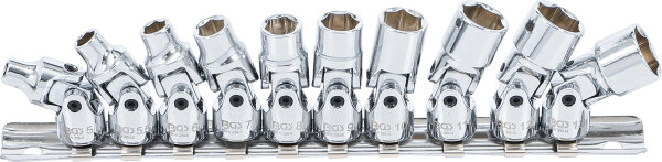 Gelenk-Steckschlüssel-Satz | Antrieb Innenvierkant 6,3 mm (1/4") | SW 5 - 13 mm | 10-tlg.