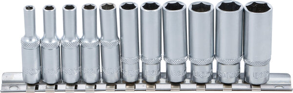 Steckschlüssel-Einsatz-Satz Sechskant, tief | Antrieb Innenvierkant 6,3 mm (1/4") | SW 4 - 13 mm | 11-tlg.