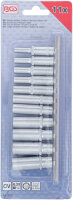 Steckschlüssel-Einsatz-Satz Sechskant, tief | Antrieb Innenvierkant 6,3 mm (1/4") | SW 4 - 13 mm | 11-tlg.