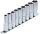 Steckschlüssel-Einsatz-Satz Sechskant, tief | Antrieb Innenvierkant 12,5 mm (1/2") | SW 10 - 24 mm | 9-tlg.