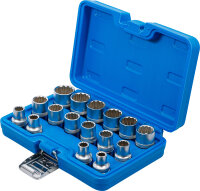 Steckschlüssel-Einsatz-Satz Zwölfkant | Antrieb Innenvierkant 12,5 mm (1/2") | SW 8 - 24 mm | 16-tlg.