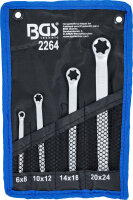 Doppel-Ringschlüssel-Satz mit E-Profil-Ringköpfen | SW E6 x E8 - E20 x E24 | 4-tlg.