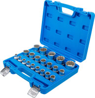 Steckschlüssel-Einsatz-Satz Zwölfkant | Antrieb Innenvierkant 12,5 mm (1/2") | SW 8 - 36 mm | 21-tlg.