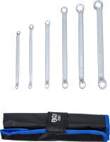 Doppel-Ringschlüssel-Satz mit E-Profil-Ringköpfen | gekröpft | SW E6 - E24 | 6-tlg.