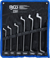 Doppel-Ringschlüssel-Satz mit E-Profil-Ringköpfen | gekröpft | SW E6 - E24 | 6-tlg.