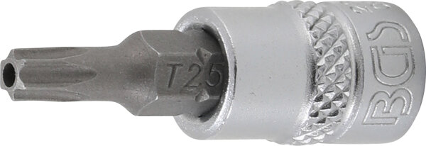 Bit-Einsatz | Antrieb Innenvierkant 6,3 mm (1/4") | T-Profil (für Torx) mit Bohrung T25