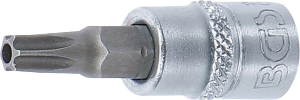 Bit-Einsatz | Antrieb Innenvierkant 6,3 mm (1/4") | T-Profil (für Torx) mit Bohrung T27