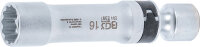 Zündkerzen-Gelenkeinsatz Zwölfkant mit Haltefeder | Antrieb Innenvierkant 10 mm (3/8") | SW 16 mm