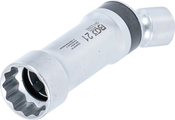 Zündkerzen-Gelenkeinsatz Zwölfkant mit Haltefeder | Antrieb Innenvierkant 10 mm (3/8") | SW 21 mm