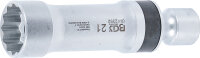 Zündkerzen-Gelenkeinsatz Zwölfkant mit Haltefeder | Antrieb Innenvierkant 10 mm (3/8") | SW 21 mm