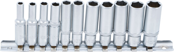 Steckschlüssel-Einsatz-Satz Sechskant, tief | Antrieb Innenvierkant 6,3 mm (1/4") | Zollgrößen | 11-tlg.