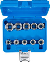 Steckschlüssel-Einsatz-Satz Sechskant | Antrieb Innenvierkant 12,5 mm (1/2") | Zollgrößen | 10-tlg.