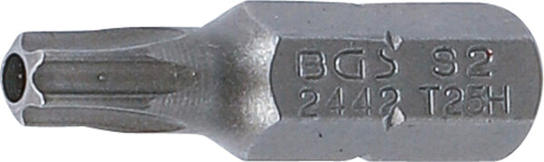 Bit | Länge 25 mm | Antrieb Außensechskant 6,3 mm (1/4") | T-Profil (für Torx) mit Bohrung T25
