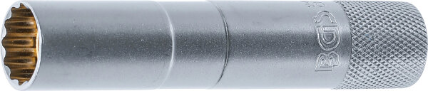 Zündkerzen-Einsatz mit Magnet, Zwölfkant, lang | Antrieb Innenvierkant 10 mm (3/8") | SW 14 mm