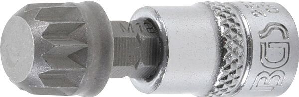Bit-Einsatz | Antrieb Innenvierkant 6,3 mm (1/4") | Innenvielzahn (für XZN) M12