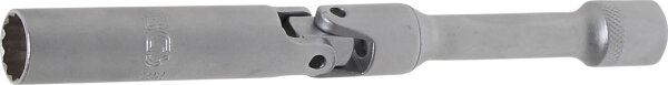 Zündkerzen-Gelenkeinsatz Zwölfkant, extra lang | Antrieb Innenvierkant 10 mm (3/8") | SW 14 mm