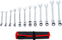 Ratschenring-Maulschlüssel-Satz | flexible Köpfe | SW 8 - 19 mm | 12-tlg.