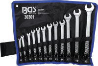 Maul-Ringschlüssel-Satz | gekröpft | SW 6 - 22 mm | 12-tlg.