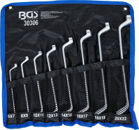 Doppel-Ringschlüssel-Satz | tief gekröpft | SW 6 x 7 - 20 x 22 mm | 8-tlg.