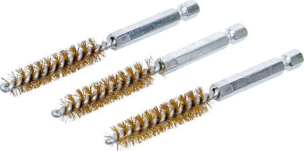 Messingbürste | 10 mm | Antrieb Außensechskant 6,3 mm (1/4") | 3-tlg.