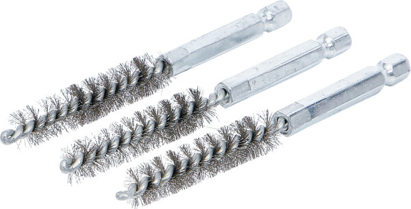 Stahlbürste | 10 mm | Antrieb Außensechskant 6,3 mm (1/4") | 3-tlg.