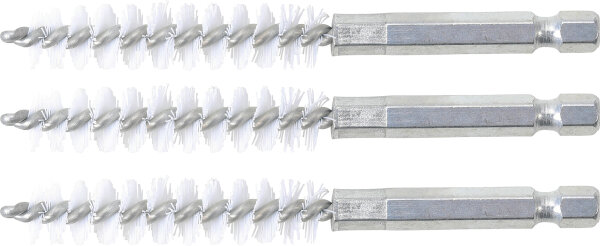 Nylonbürste | 11 mm | Antrieb Außensechskant 6,3 mm (1/4") | 3-tlg.
