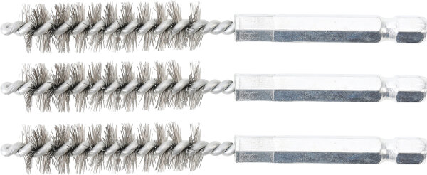 Stahlbürste | 12 mm | Antrieb Außensechskant 6,3 mm (1/4") | 3-tlg.
