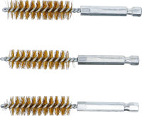 Messingbürste | 14 mm | Antrieb Außensechskant 6,3 mm (1/4") | 3-tlg.
