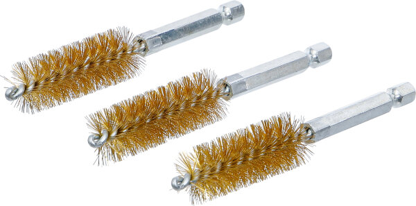 Messingbürste | 16 mm | Antrieb Außensechskant 6,3 mm (1/4") | 3-tlg.