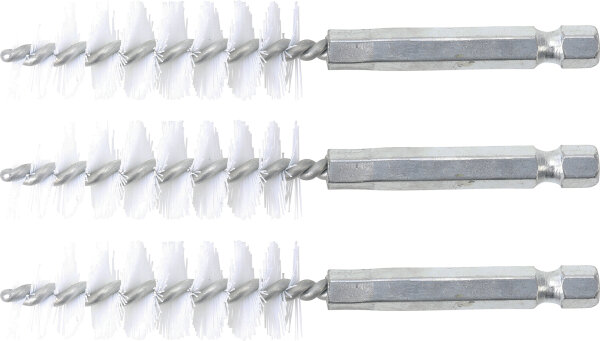 Nylonbürste | 16 mm | Antrieb Außensechskant 6,3 mm (1/4") | 3-tlg.