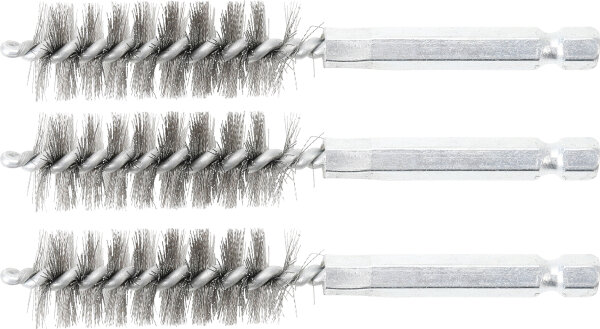 Stahlbürste | 16 mm | Antrieb Außensechskant 6,3 mm (1/4") | 3-tlg.